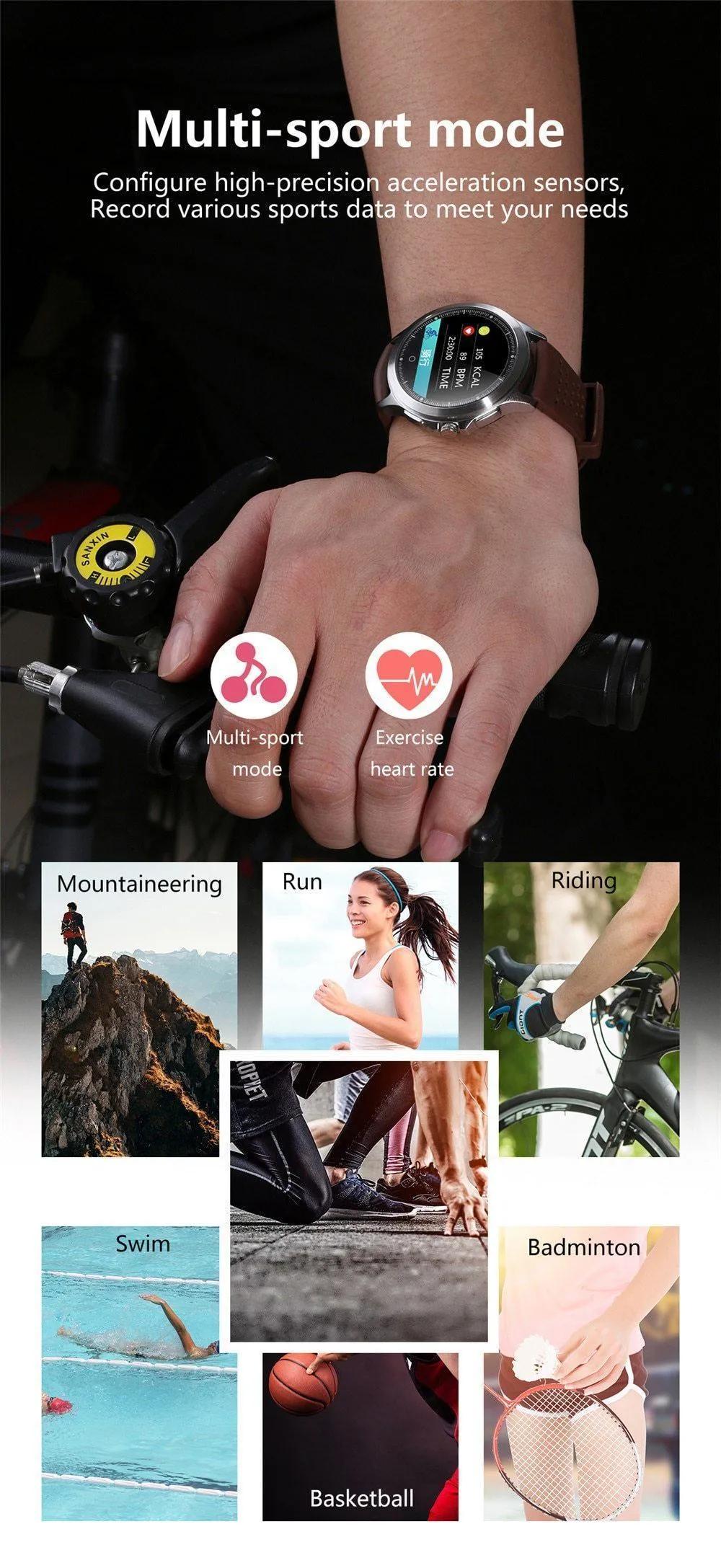 New Waterproof Fitness Bracelet Smartwatch Blood Pressure Heart Rate Monitor Pedometer For iPhone Android