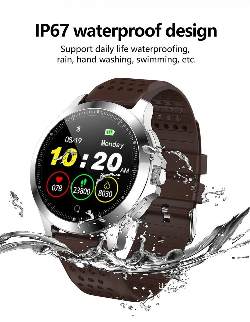 New Waterproof Fitness Bracelet Smartwatch Blood Pressure Heart Rate Monitor Pedometer For iPhone Android