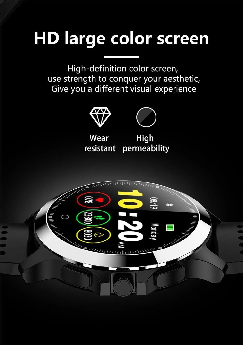 New Waterproof Fitness Bracelet Smartwatch Blood Pressure Heart Rate Monitor Pedometer For iPhone Android