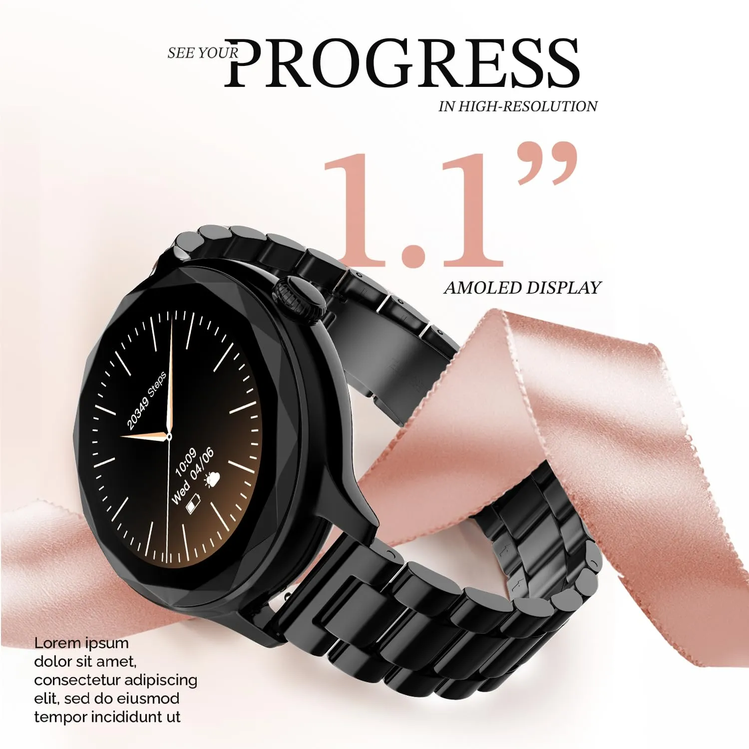 Noise NoiseFit Grace Smartwatch - Rose Gold