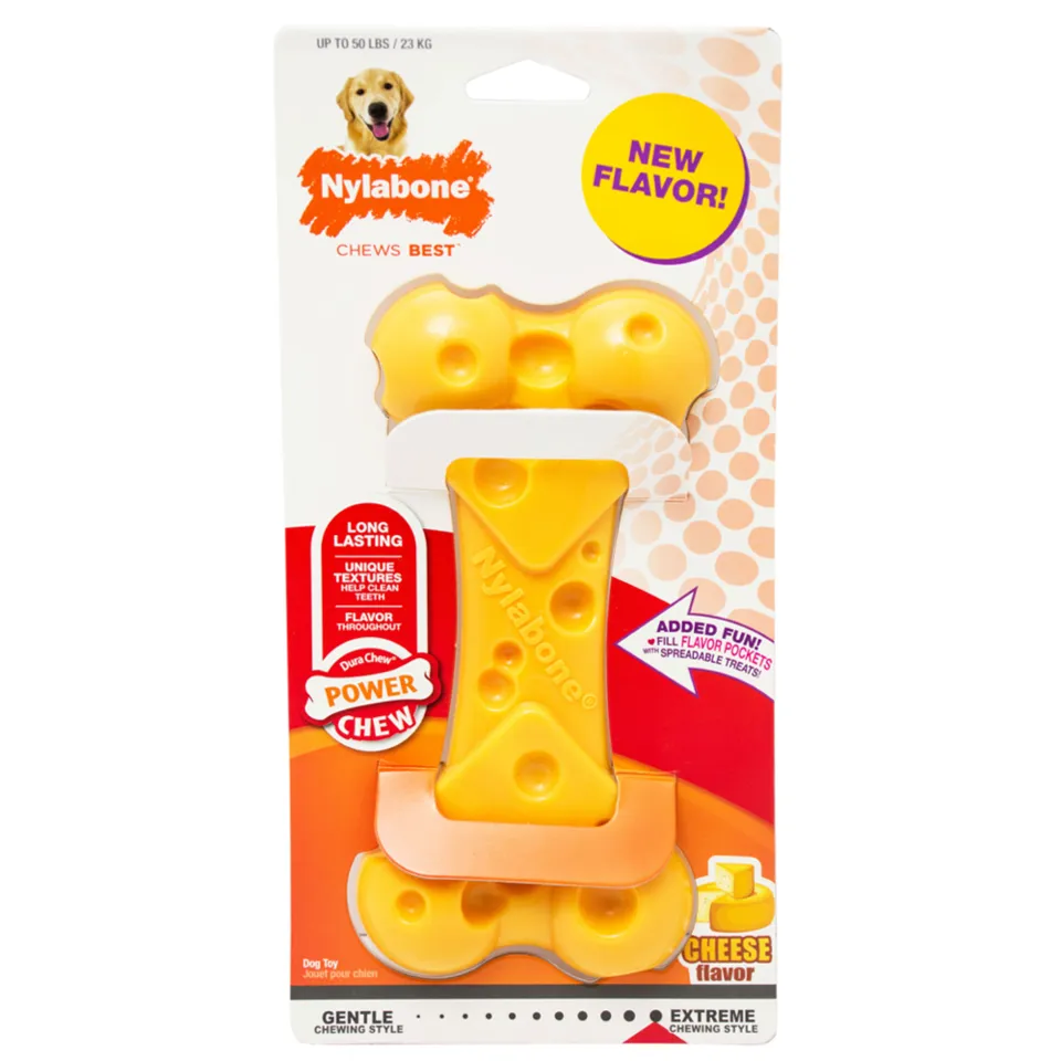 Nylabone Power Chew Cheese Bone Dog Toy