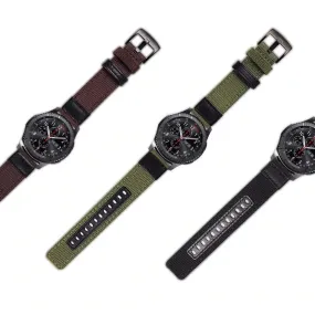 Nylon and Leather Watch Straps Compatible with Xiaomi Mi Watch Smartwatch