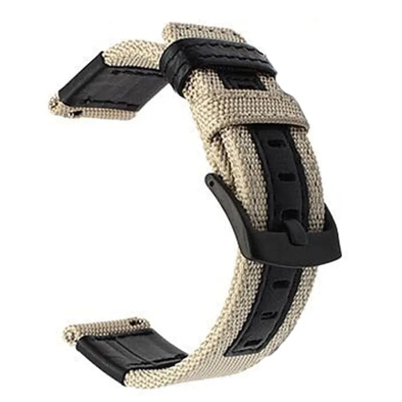 Nylon and Leather Watch Straps Compatible with Xiaomi Mi Watch Smartwatch