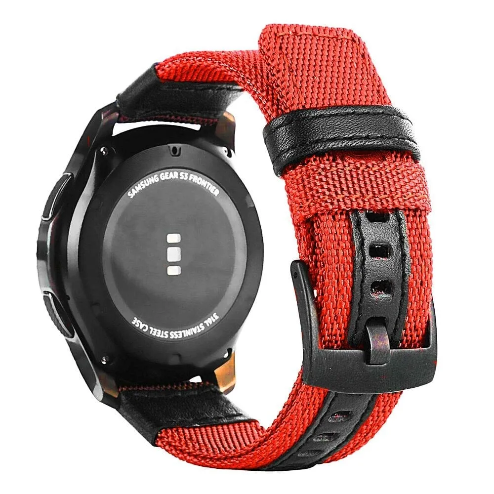 Nylon and Leather Watch Straps Compatible with Xiaomi Mi Watch Smartwatch