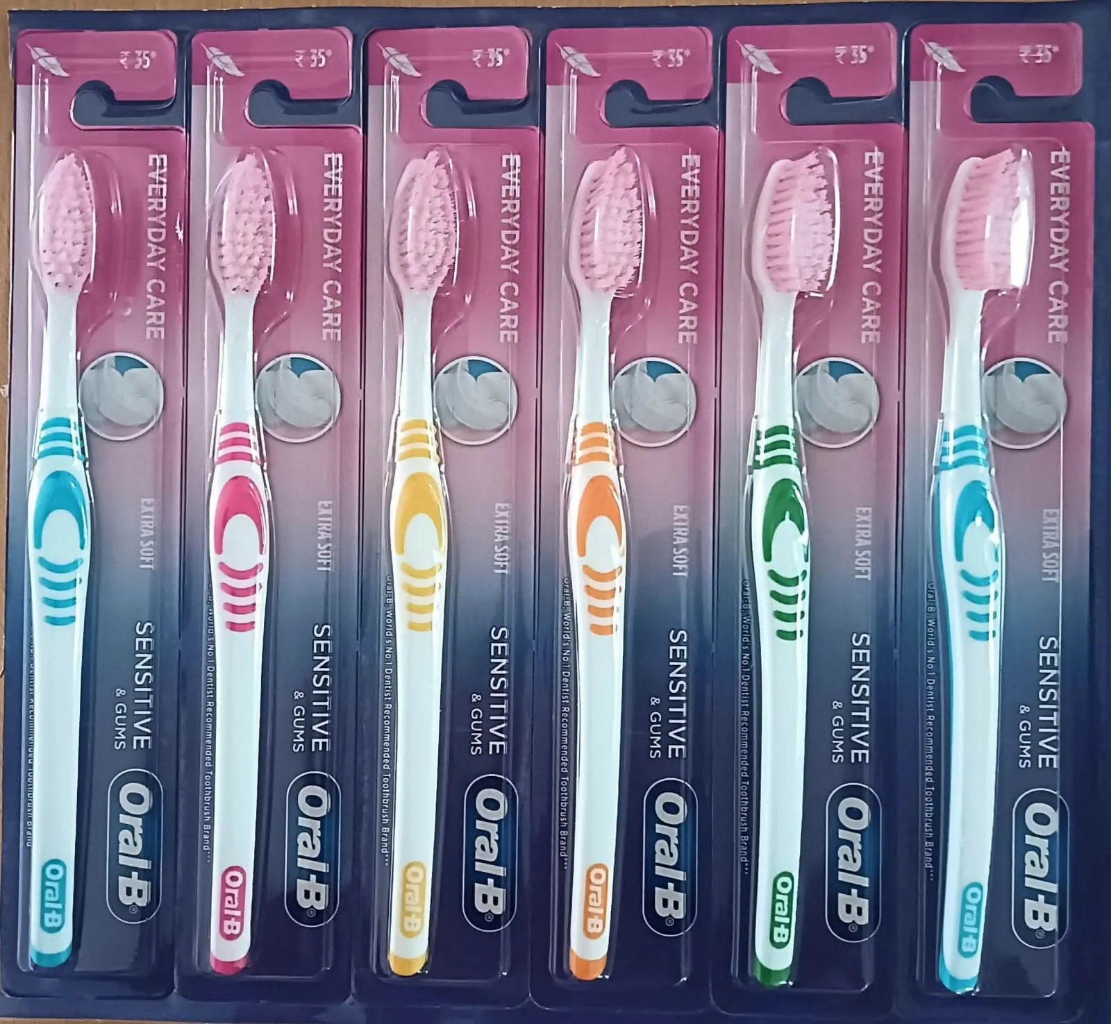 Oral-B SENSITIVE & Gums Everyday Care Toothbrushes - (PACK OF 6) with Extra Soft Bristles