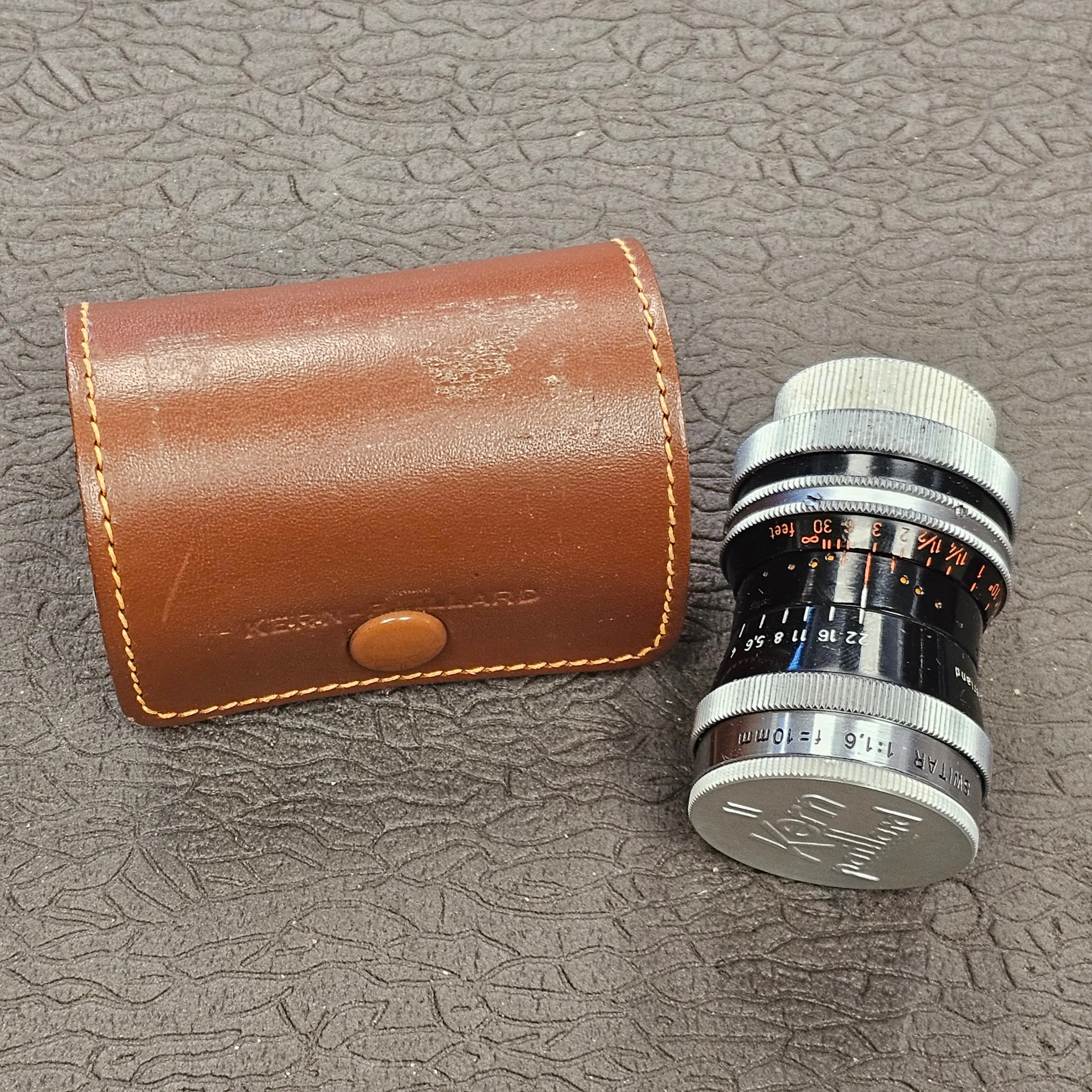 Original Leather Lens Case for Switar 10mm by Kern-Paillard