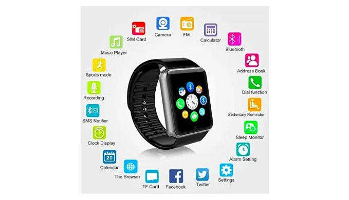 Pack of 2: Touch Screen Smart Watches w/ Camera for Android & iOs - Ships Quick!