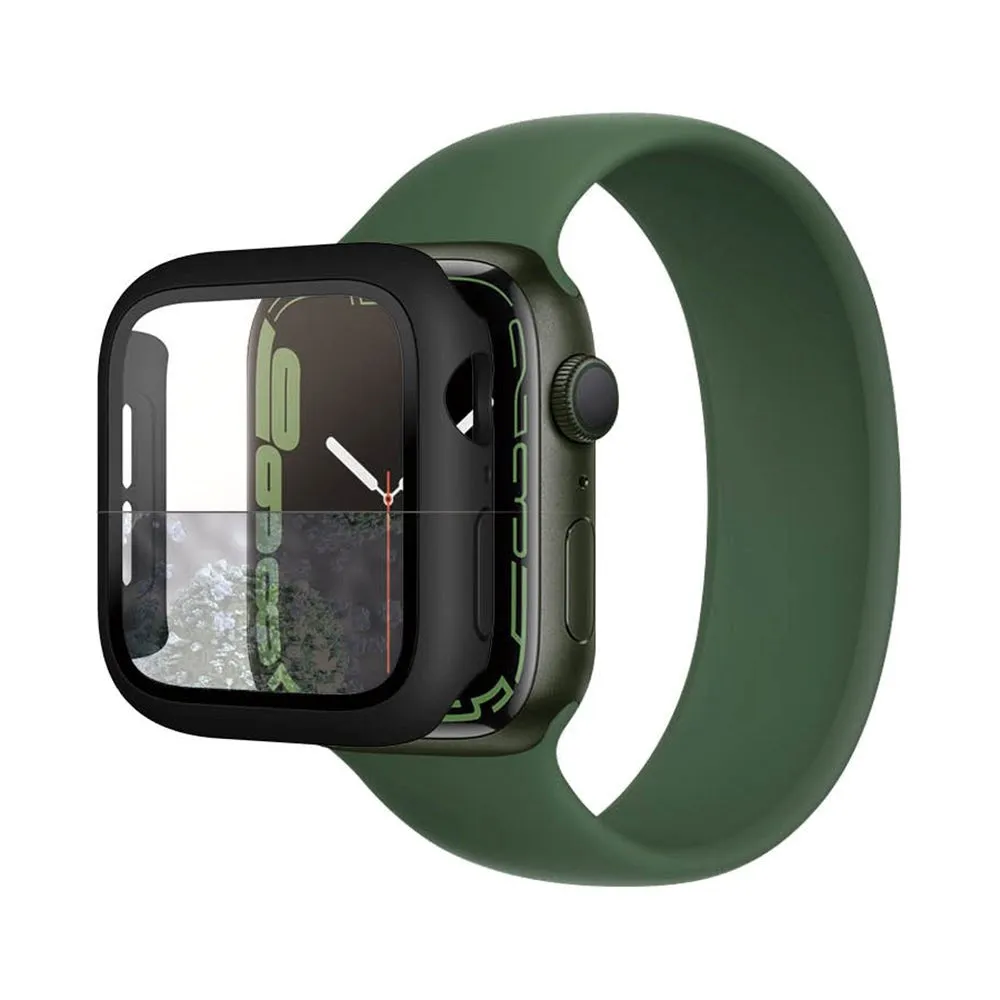 PanzerGlass Apple Watch 9/8/7 (41mm) Full Body Protection Cover   Indbygget Skærmbeskyttelse m. Anti-Bacterial - Sort