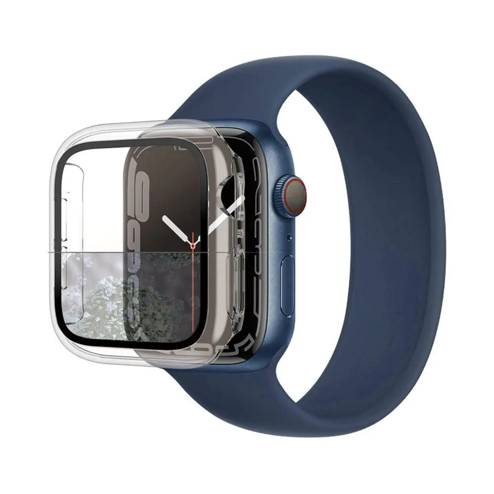 PanzerGlass Apple Watch 9/8/7 (45mm) Full Body Protection Cover   Indbygget Skærmbeskyttelse m. Anti-Bacterial - Gennemsigtig