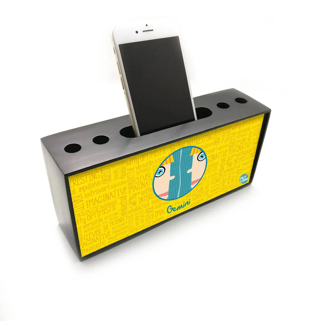 Pen Mobile Stand Holder Desk Organizer - Gemini Yellow