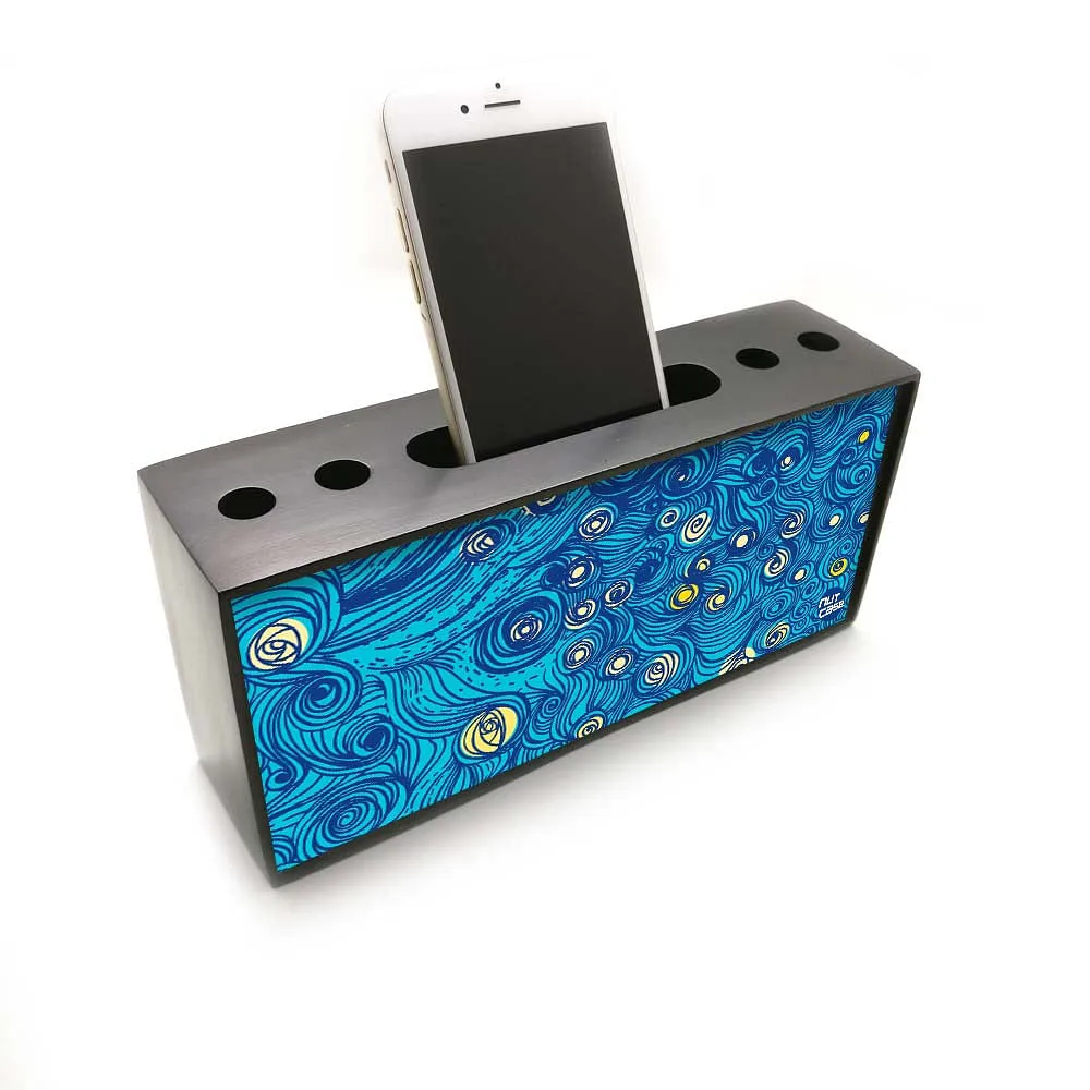 Pen Mobile Stand Holder Desk Organizer - Starry Starry Night