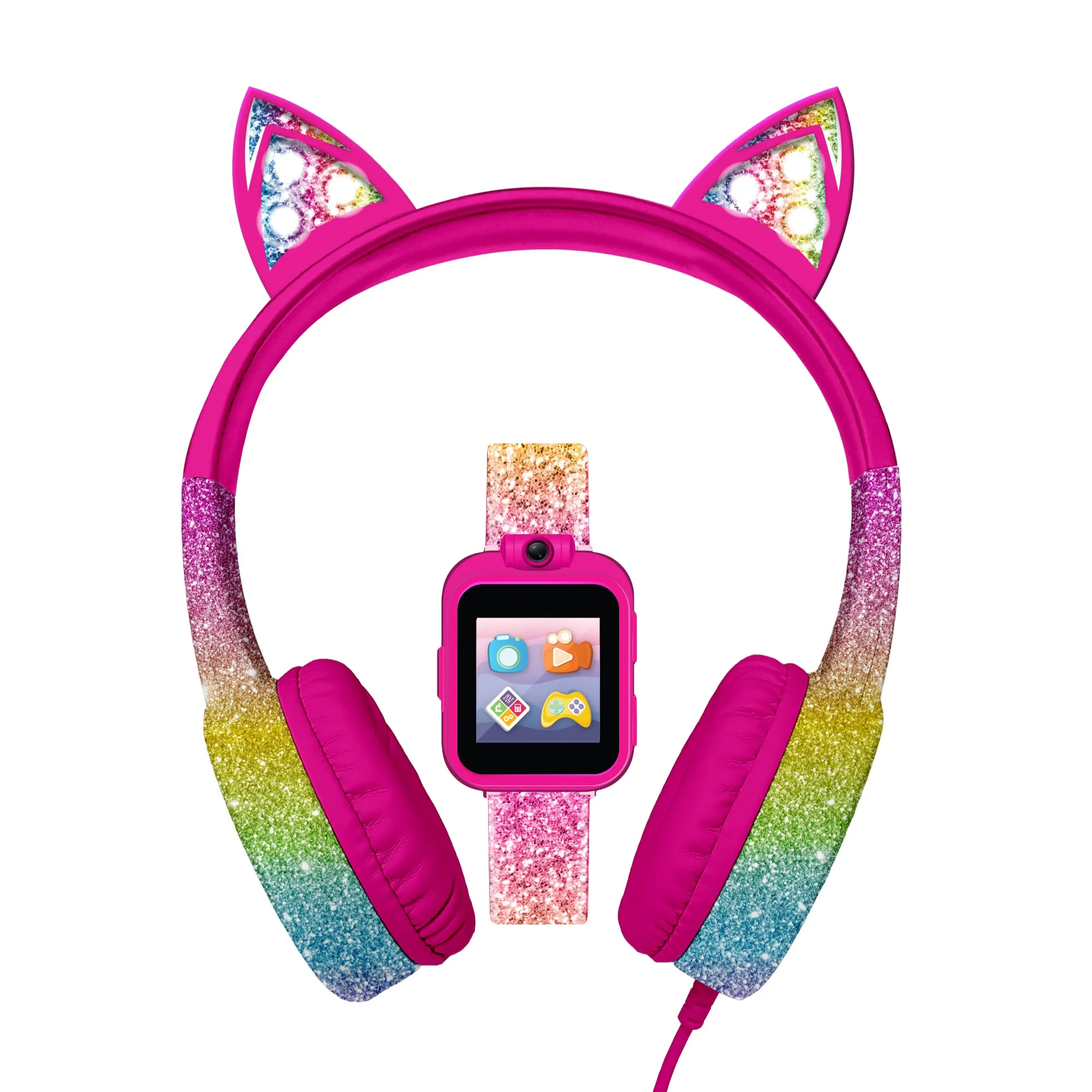 PlayZoom 2 Kids Smartwatch with Headphones: Multi Glitter with Ears