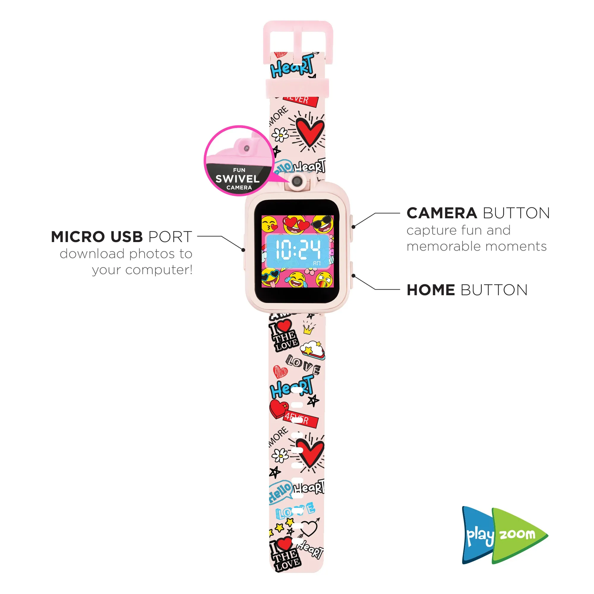 PlayZoom Smartwatch for Kids: Graffiti Print