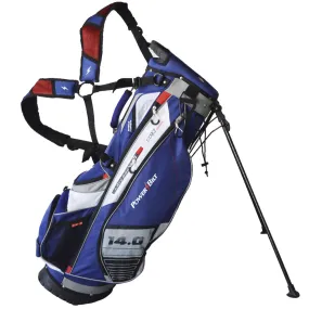 Power-Bilt TPX Hybrid 14-Way Divided Stand Bag - Navy/Red/White