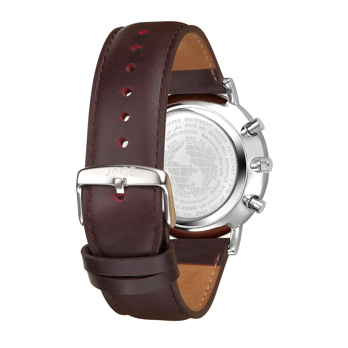 "WARSAW" MEN`S LEATHER BAND CHRONOGRAPH WATCH