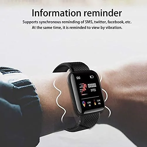 RAMBOT (12 Years Warranty D90 Touchscreen Smart Watch Bluetooth Smartwatch with Heart Rate Sensor and Basic Functionality for All Boys & Girls Support All Smartphones-Black