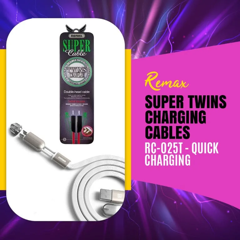 Remax Super Twins Charging Cables Multi - RC-025T - Quick Charging Data Cables | Charging Cable | Mobile Cable | Charger Cable | Data Cable