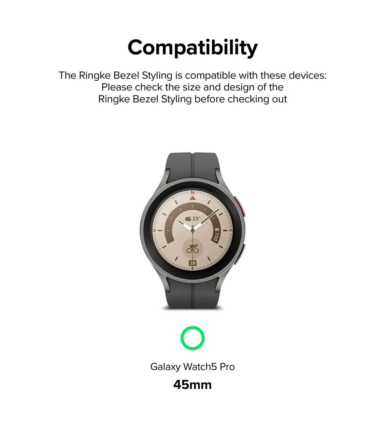 Ringke bezel styling compatible with Samsung Galaxy Watch 5 pro 45mm - 31 (ST) Black