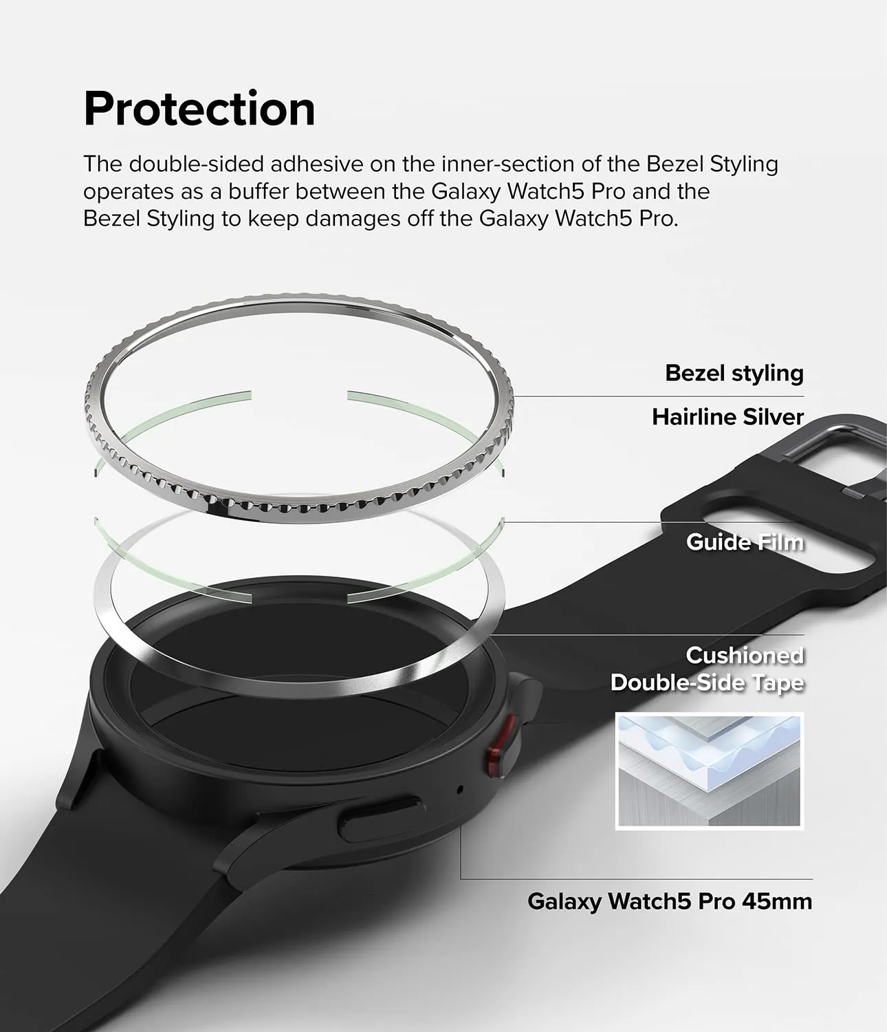 Ringke bezel styling compatible with Samsung Galaxy Watch 5 pro 45mm -Multicolor