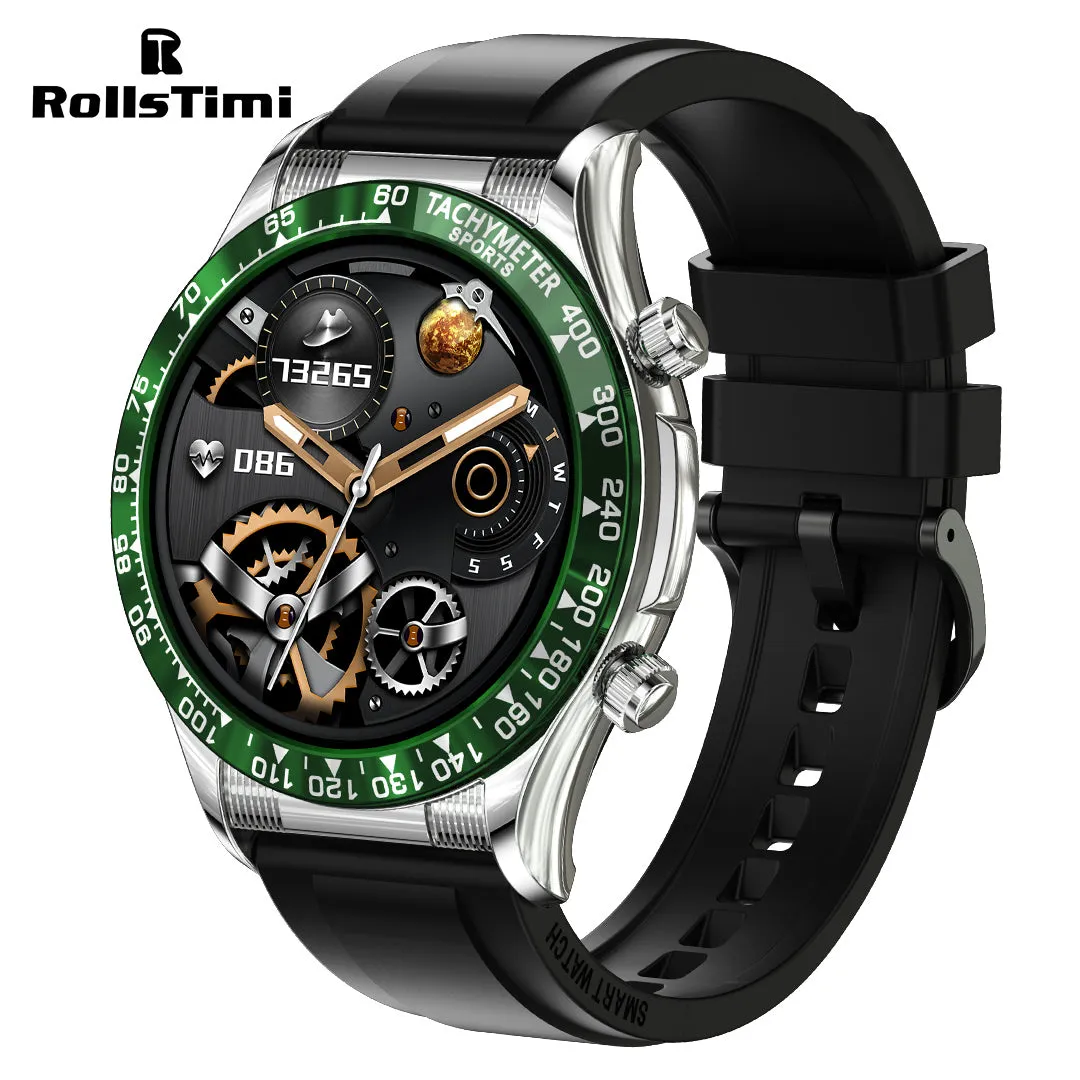 RollsTimi RTE18 Classic Men's Smartwatch Sports Waterproof Bluetooth Calls Smart Watches for Women Men, Heart Rate Blood Pressure Monitoring