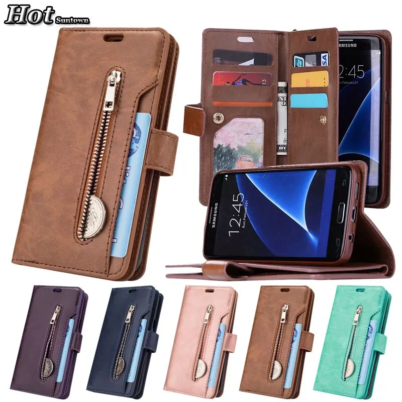 S6 Case For Etui Samsung S6 Case Flip Phone Cover Hoesje Samsung Galaxy S6 Edge Case Leather 9 Card Holder Wallet Bags Coque S6