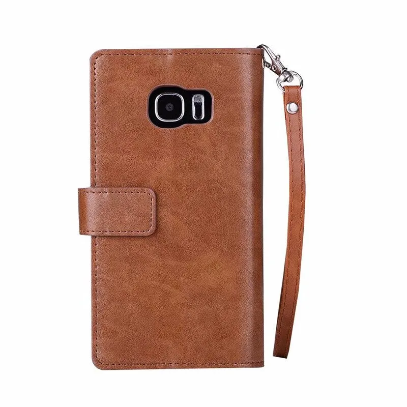 S6 Case For Etui Samsung S6 Case Flip Phone Cover Hoesje Samsung Galaxy S6 Edge Case Leather 9 Card Holder Wallet Bags Coque S6