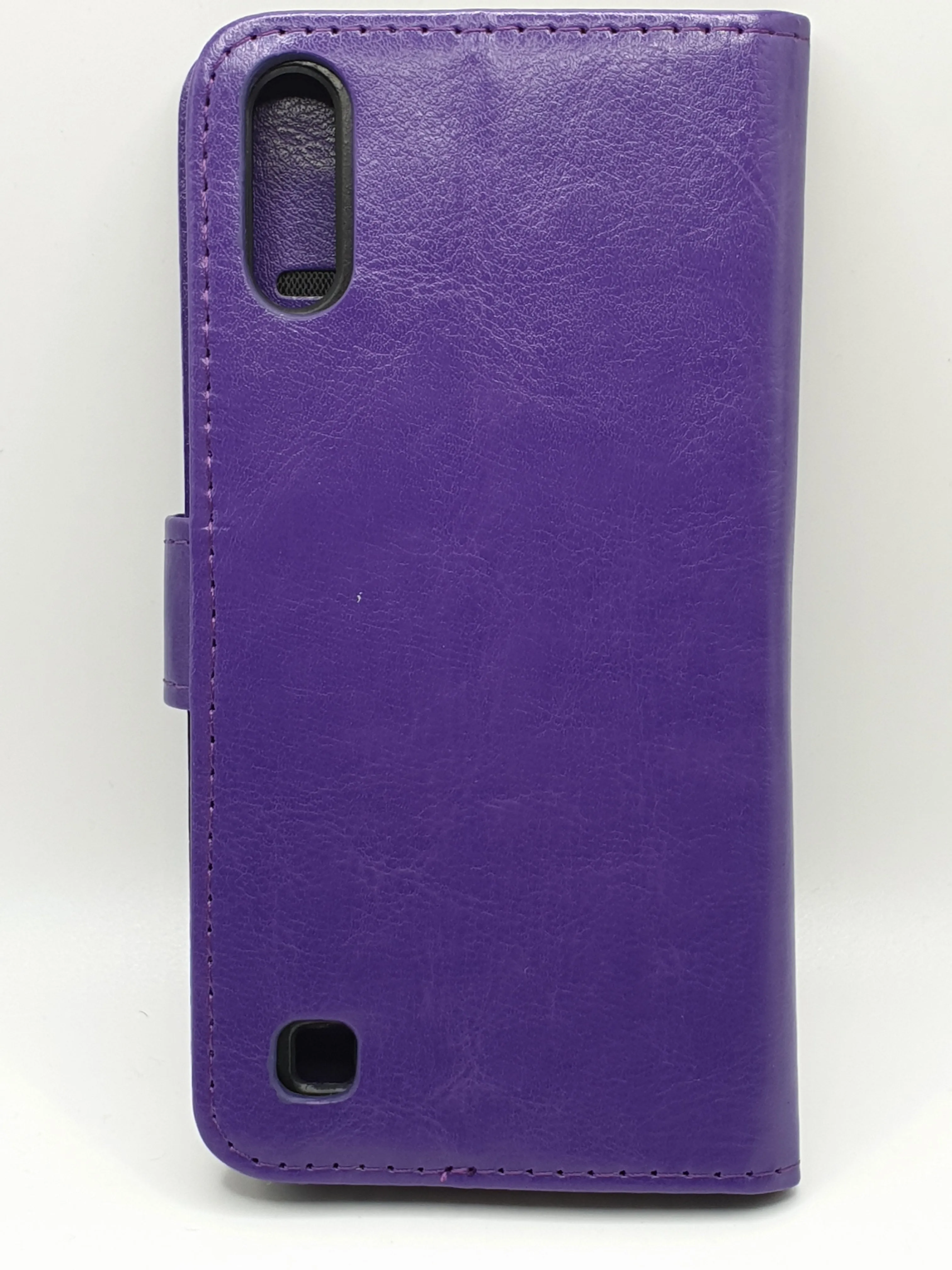 Samsung A10 Wallet Card Insert Case Faux Leather Purple Full Protection Stand Case