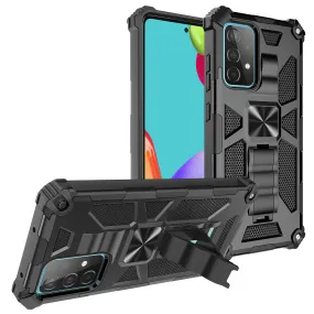 Samsung Galaxy A32 5G Case [Military Grade] Ring Car Mount Kickstand Hybrid Hard PC Soft TPU Shockproof Protective Case - Black