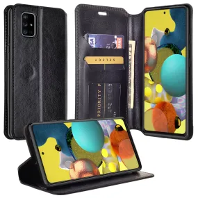 Samsung Galaxy A51 5G Case, Galaxy A51 5G Wallet Case, Pu Leather Wallet Case [Kickstand] with ID & Credit Card Slots for Galaxy A51 5G  - Black