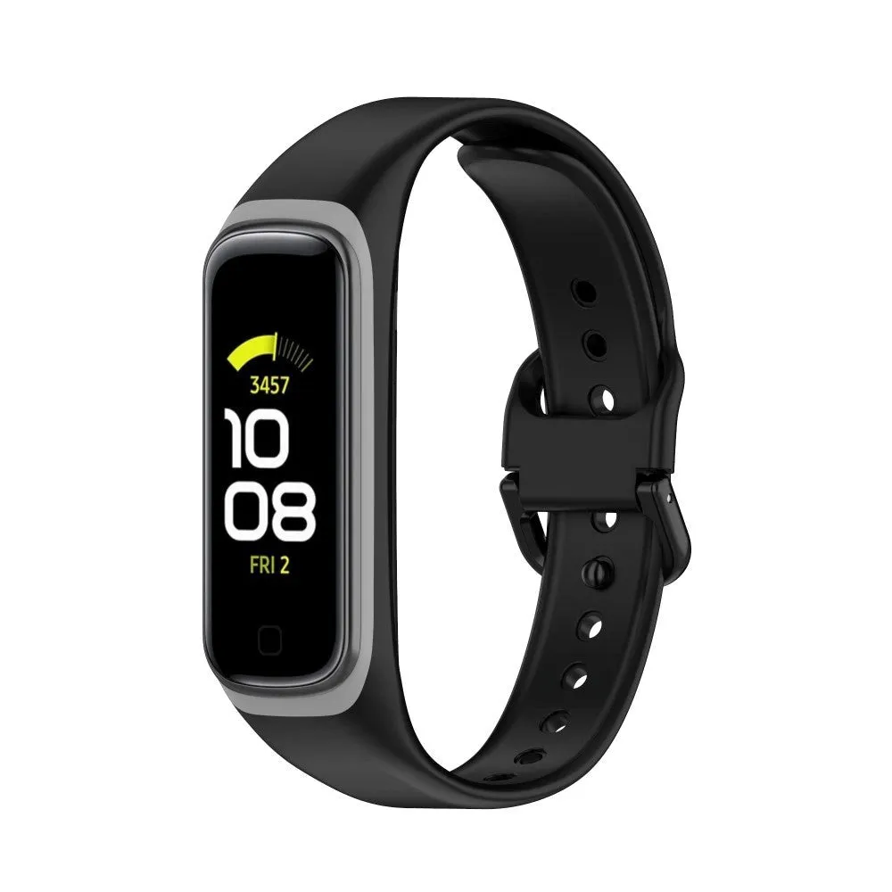 Samsung Galaxy Fit2 Silikone Rem - Sort / Grå