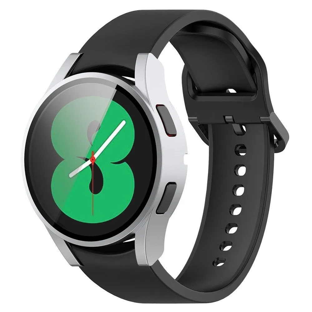 Samsung Galaxy Watch 4 (40mm) / FE (40mm) Plastik Cover m. Indbygget Skærmbeskytter - Sølv