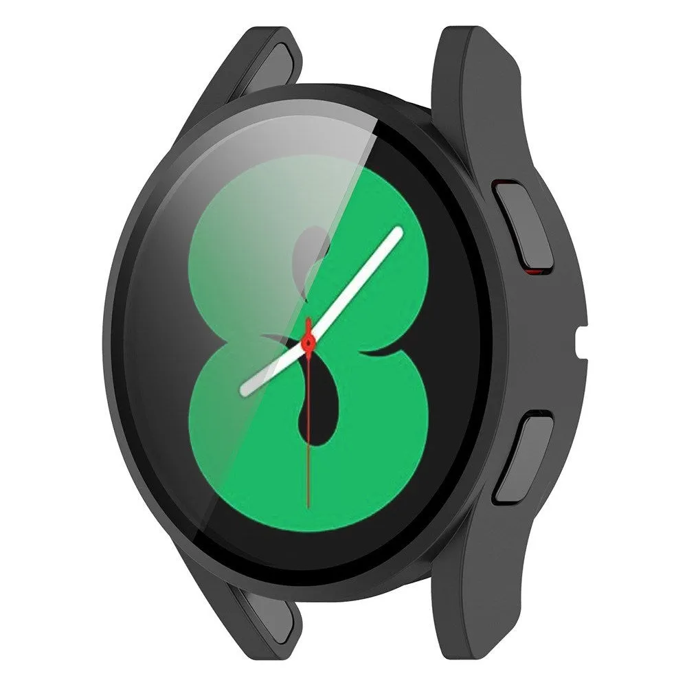 Samsung Galaxy Watch 4 (40mm) / FE (40mm) Plastik Cover m. Indbygget Skærmbeskytter - Sort