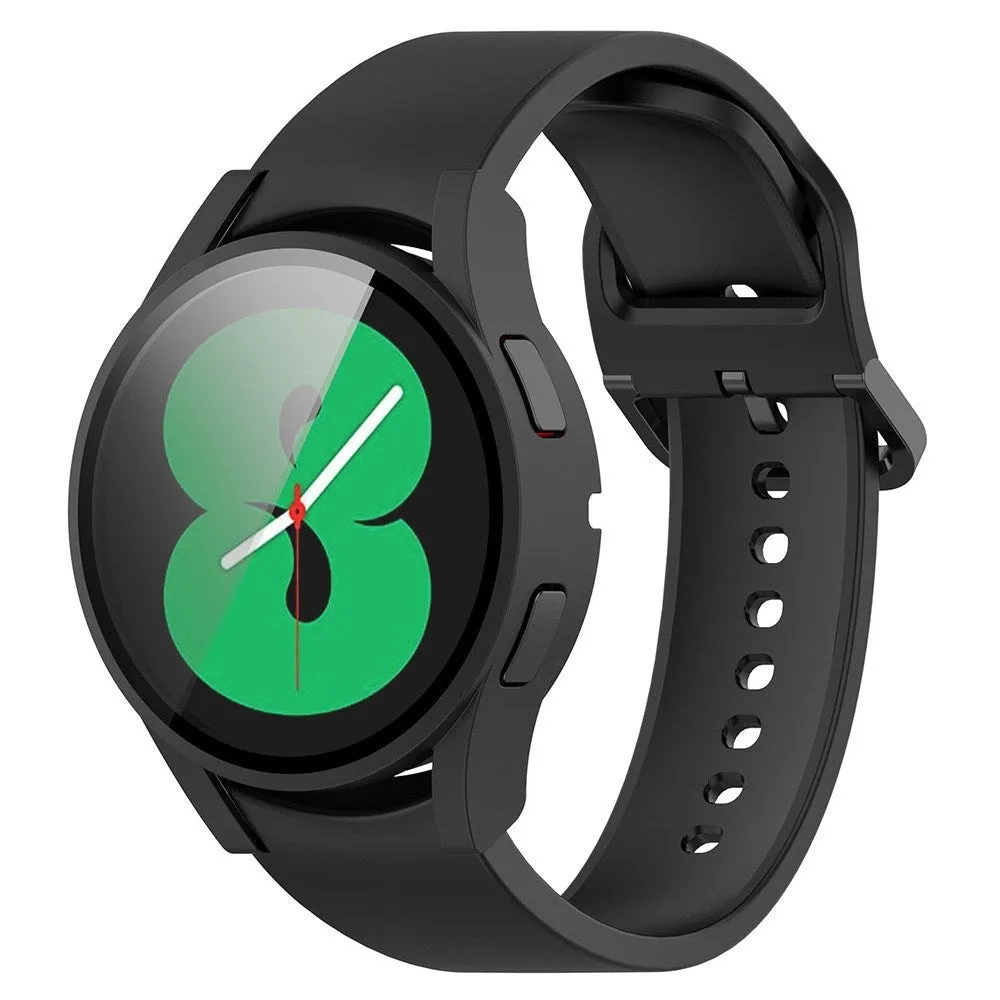 Samsung Galaxy Watch 4 (40mm) / FE (40mm) Plastik Cover m. Indbygget Skærmbeskytter - Sort