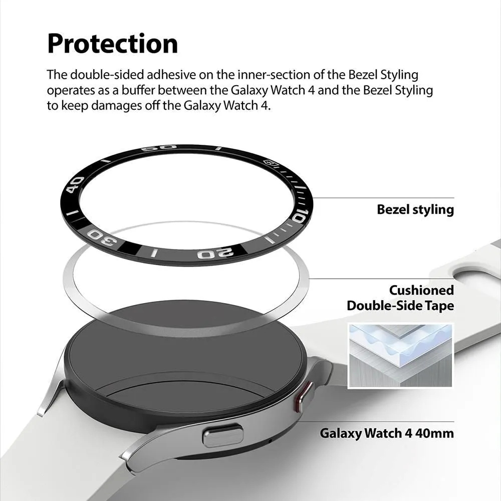 Samsung Galaxy Watch 4 (40mm) Ringke Bezel Styling Cover - Råstfri Stål - Sølv