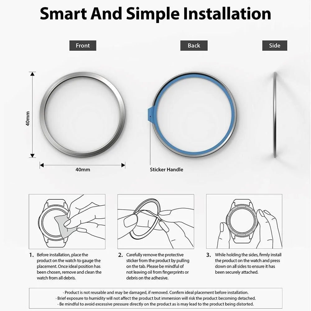 Samsung Galaxy Watch 4 (40mm) Ringke Bezel Styling Cover - Råstfri Stål - Sølv