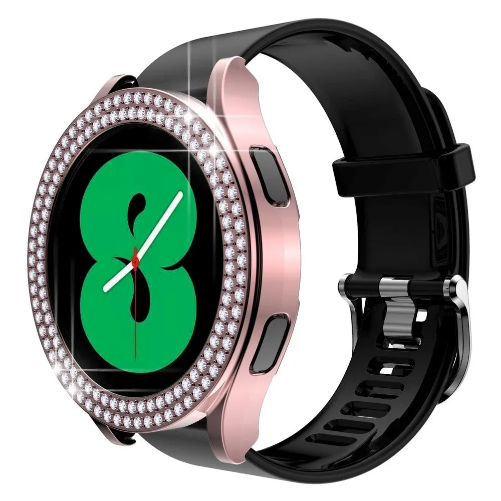 Samsung Galaxy Watch 4 / 5 44mm Hårdt Plast Cover m. Rhinsten - Lyserød