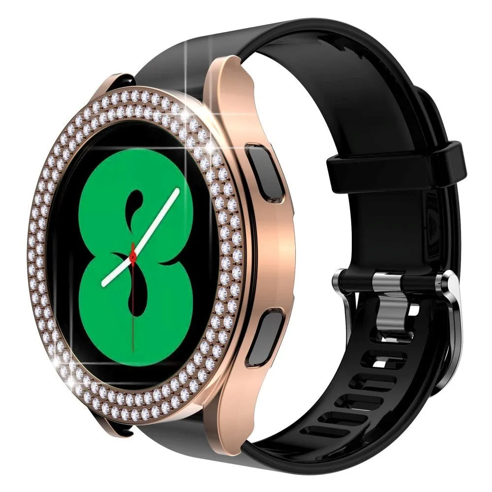 Samsung Galaxy Watch 4 / 5 44mm Hårdt Plast Cover m. Rhinsten - Rose Gold