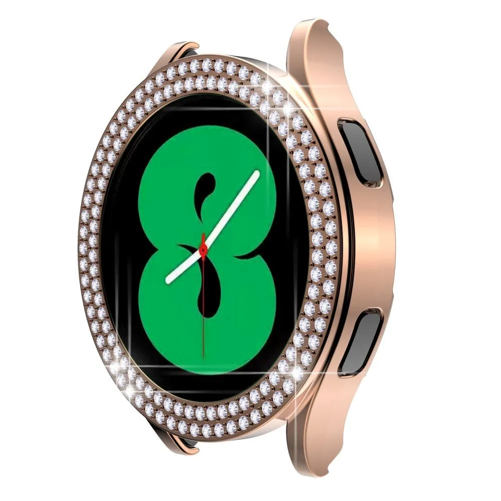 Samsung Galaxy Watch 4 / 5 44mm Hårdt Plast Cover m. Rhinsten - Rose Gold