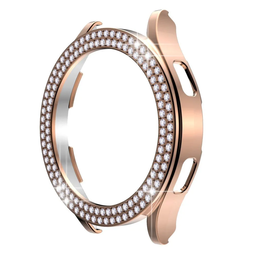 Samsung Galaxy Watch 4 / 5 44mm Hårdt Plast Cover m. Rhinsten - Rose Gold