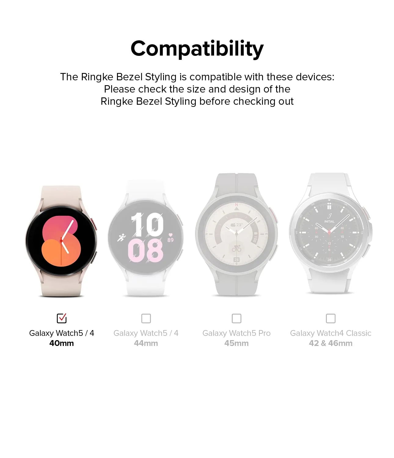 Samsung Galaxy Watch 5 / 4 40mm | Bezel Styling| 40-02