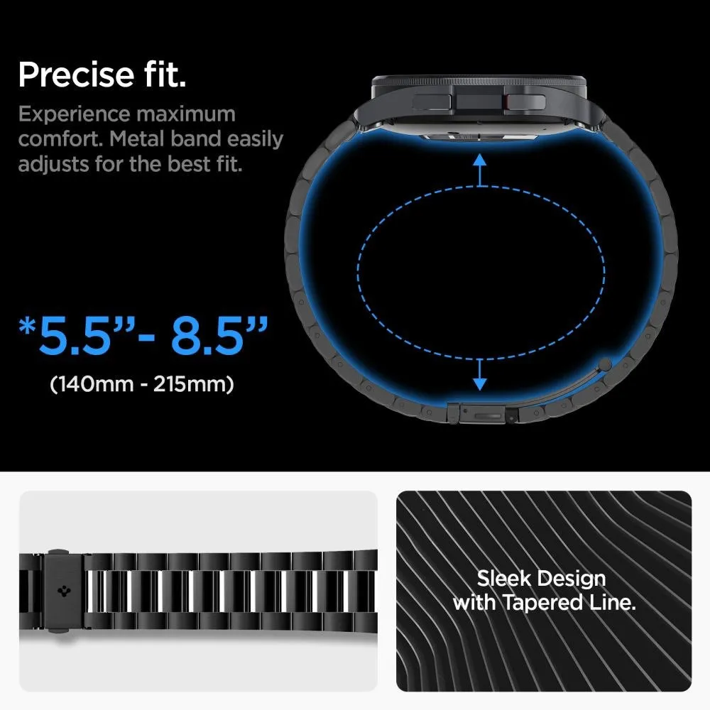 Samsung Galaxy Watch 6 Classic (47mm) Spigen Modern Fit Band - Rustfri Stål Rem inkl. Link Remover - Sort