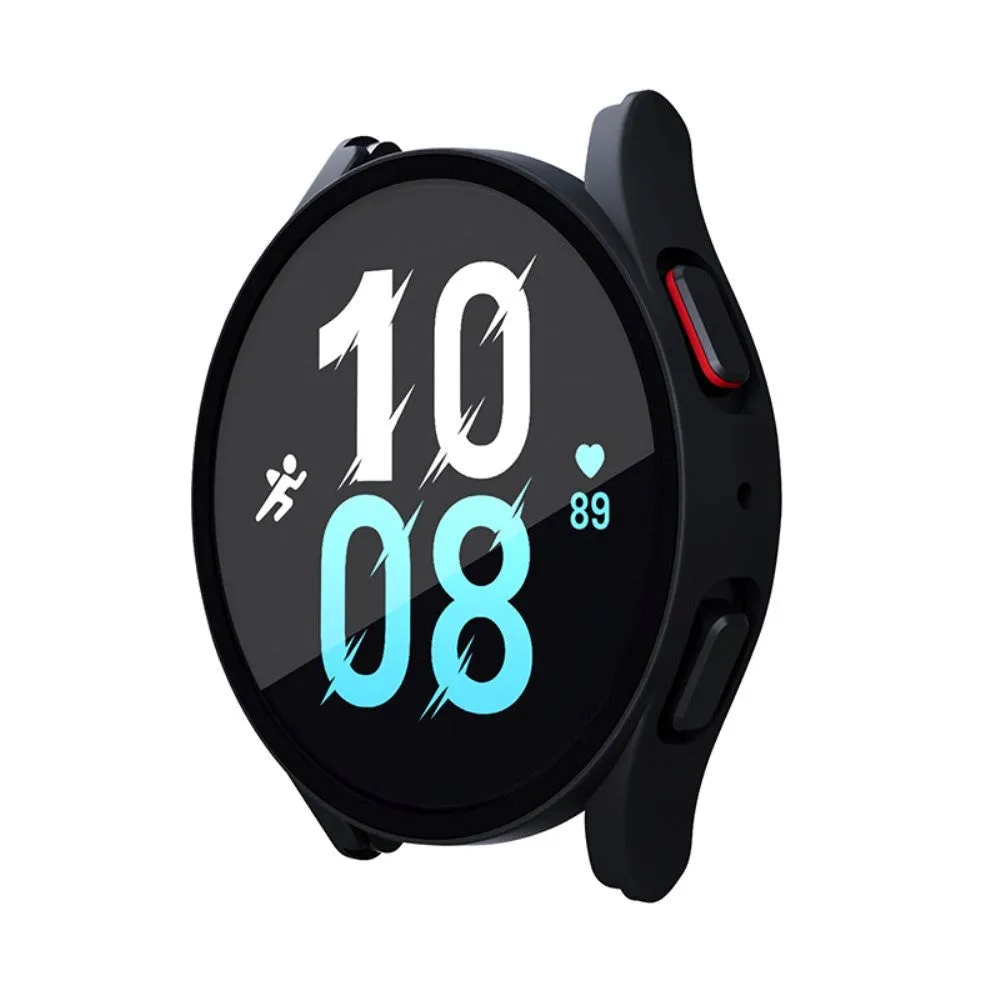 Samsung Galaxy Watch 7 / 6 / 5 / 4 / FE (40mm) Hård Plast Cover m. Indbygget Skærmbeskyttelse - Sort