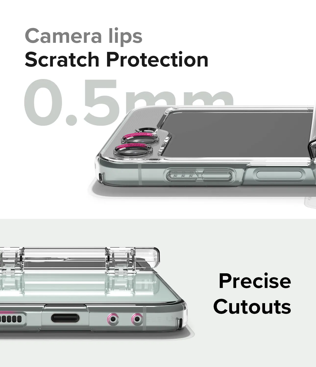 Samsung Galaxy Z Filp 5 Case Cover | Slim Hinge Series  | Clear