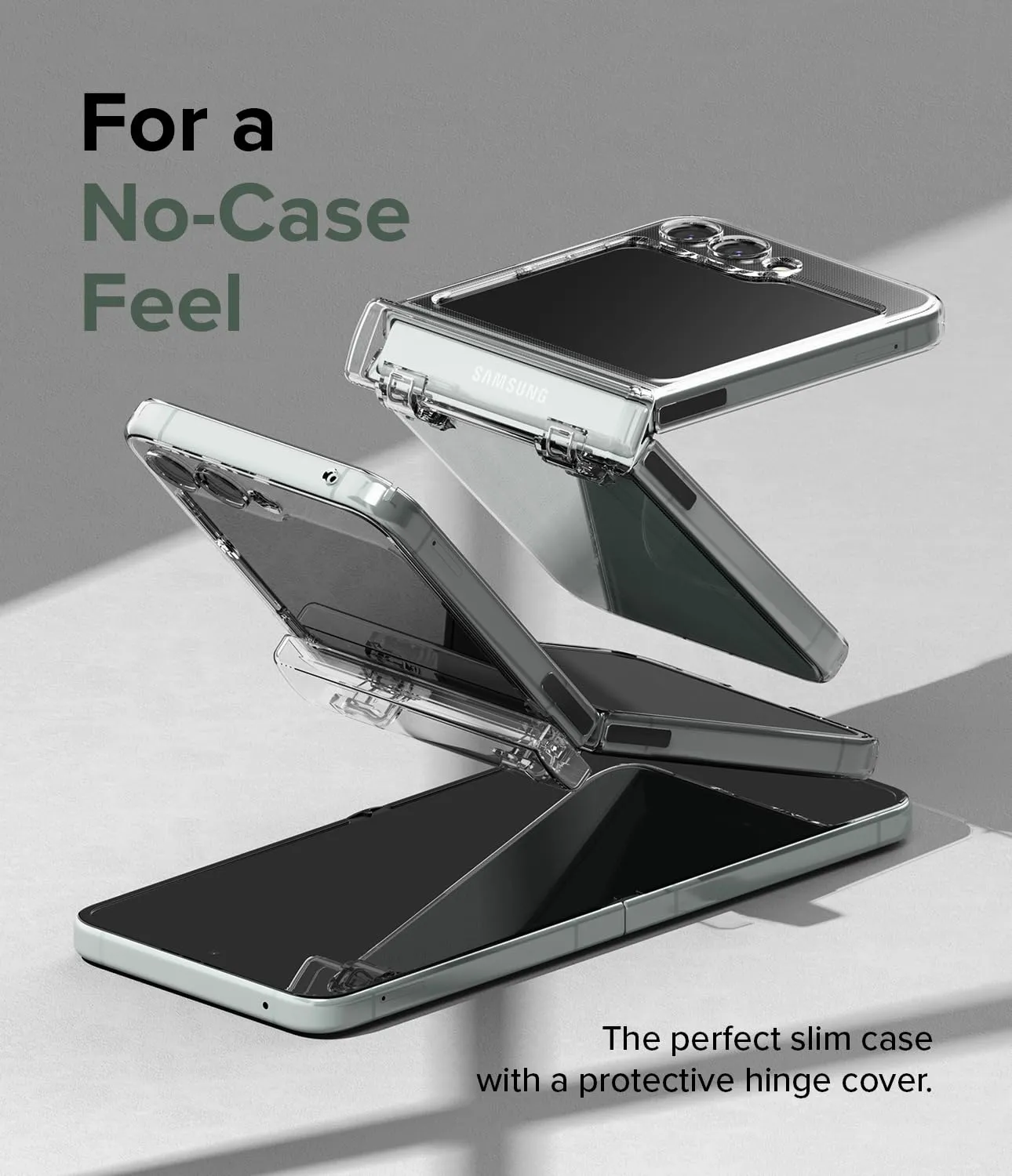 Samsung Galaxy Z Filp 5 Case Cover | Slim Hinge Series  | Clear