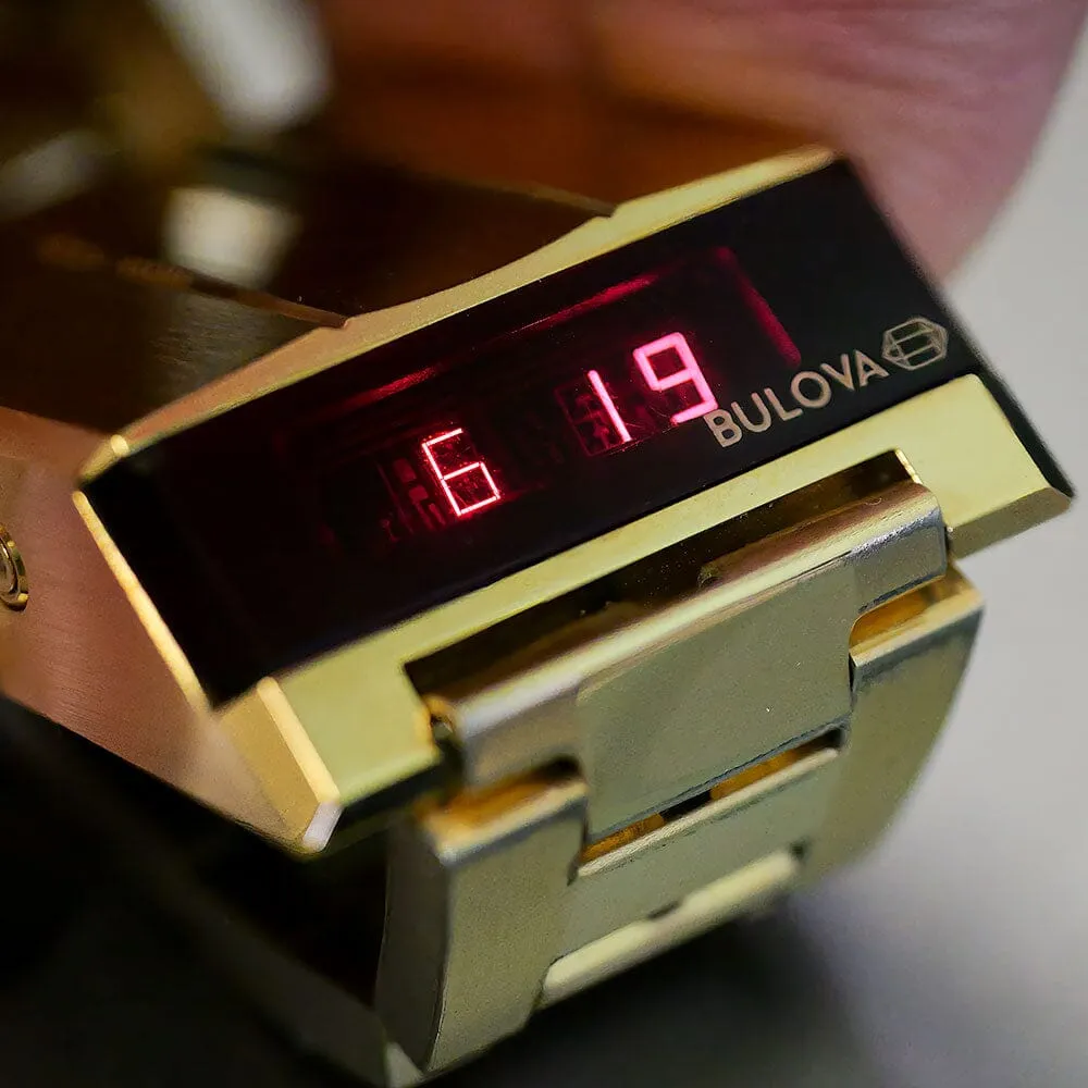 Scarce 1976 Bulova Computron "Driver" N6 Gold Tone Watch - Running Fine/Excellent Condition