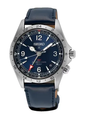 SEIKO PROSPEX AUTOMATIC ALPINIST G.M.T BLUE DIAL LEATHER SPB377J