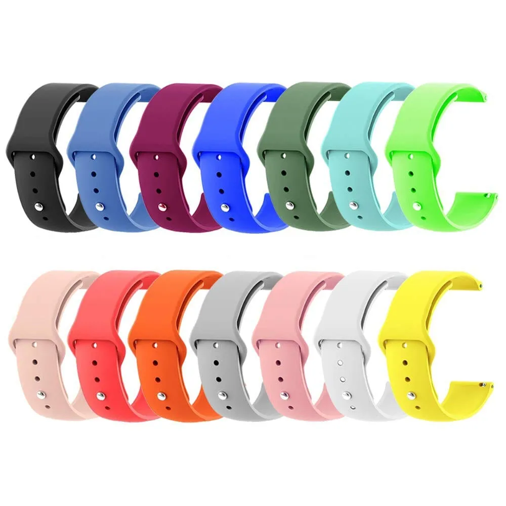 Silicone Button Style Watch Straps Compatible with Moto 360 for Men (2nd Generation 46mm)