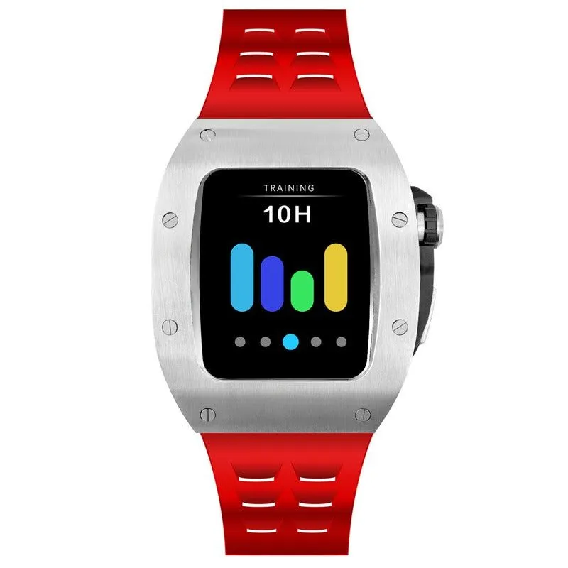 Silver/red Smartwatch Sports case