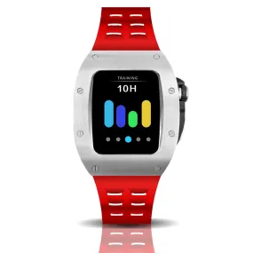 Silver/red Smartwatch Sports case