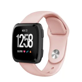 (Size S) Fitbit Versa / Versa 2 / Versa Lite silicone sports bracelet (joint circumference 157-199mm) - light pink